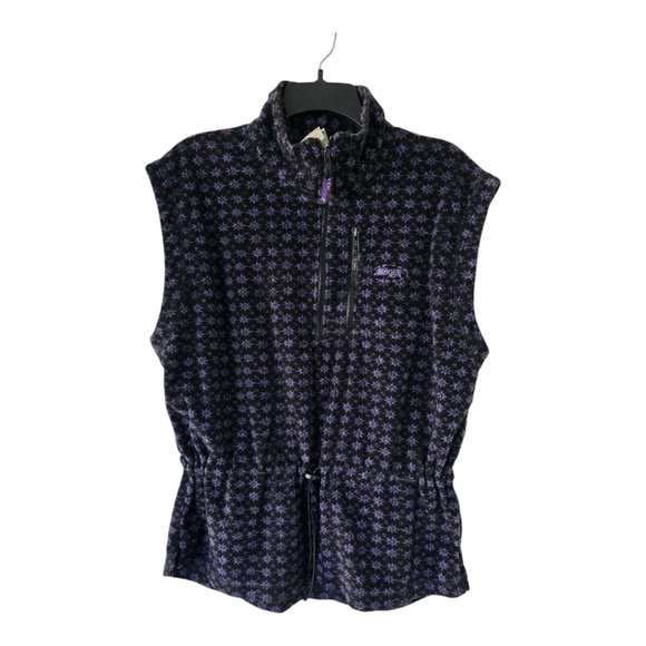 Brooks Vest Jacket Women Sz M Polartec Fleece Purple Zipper  Toggle Waist - Picture 1 of 12
